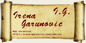 Irena Garunović vizit kartica